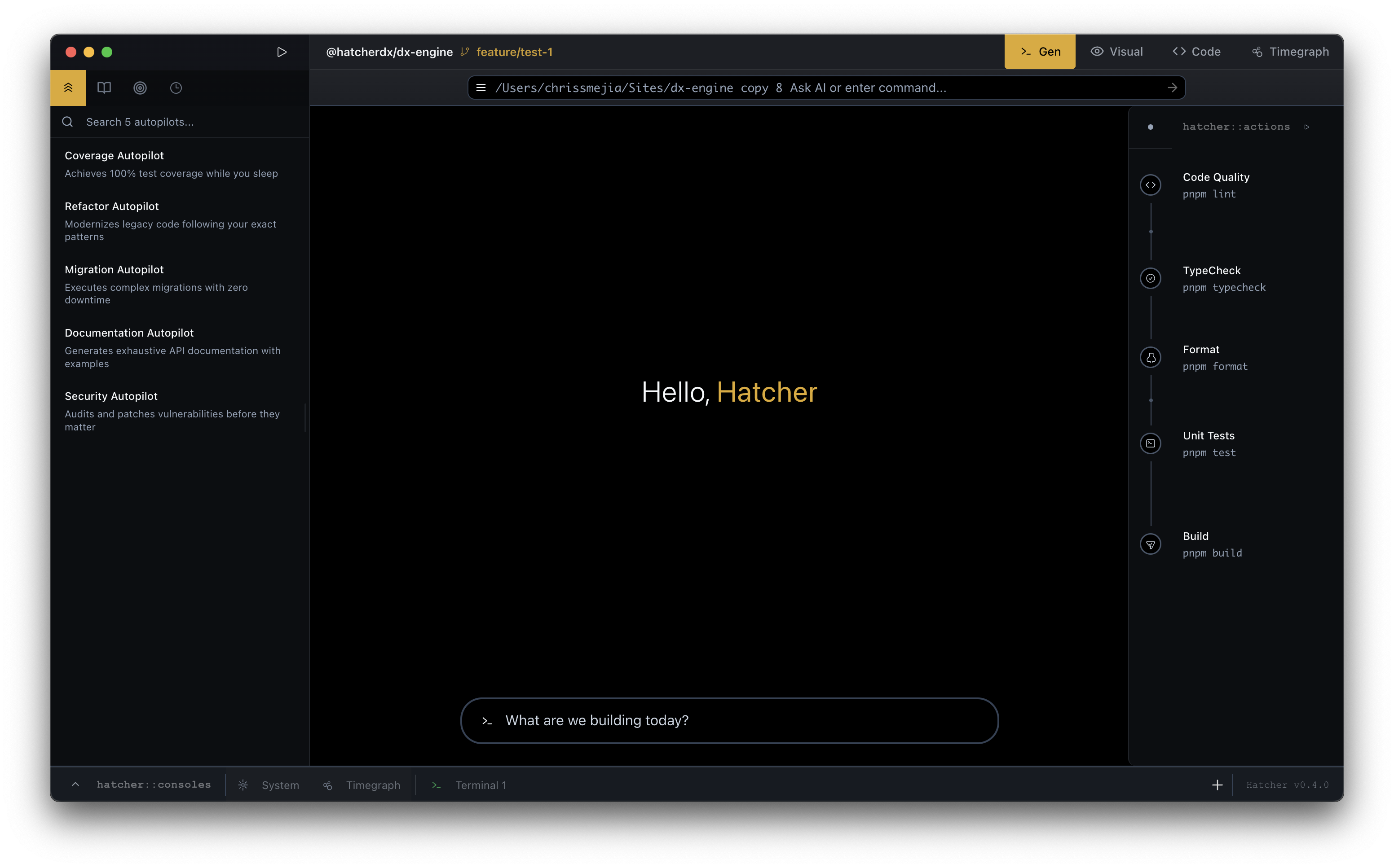 Hatcher IDE Dark Mode